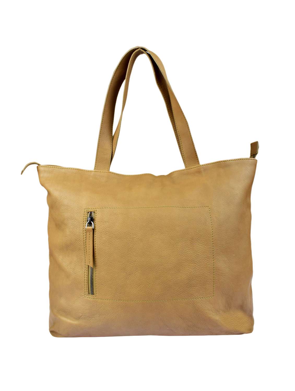 beige leather regular tote bag
