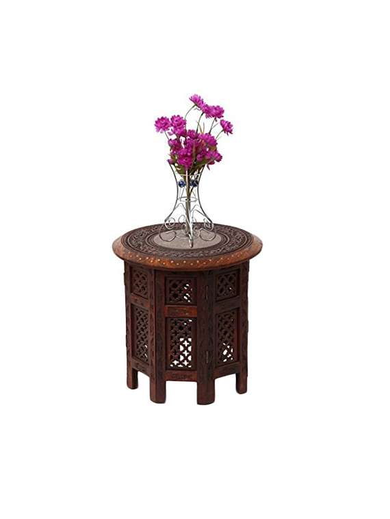 desi karigar sheesham wooden foldable table
