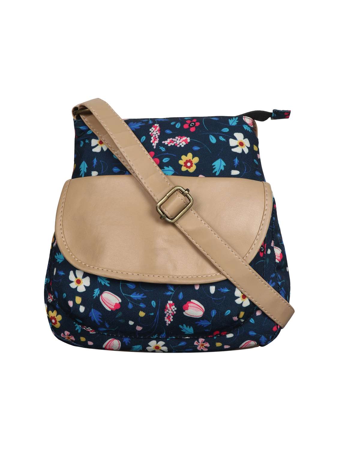 navy blue floral regular sling bag