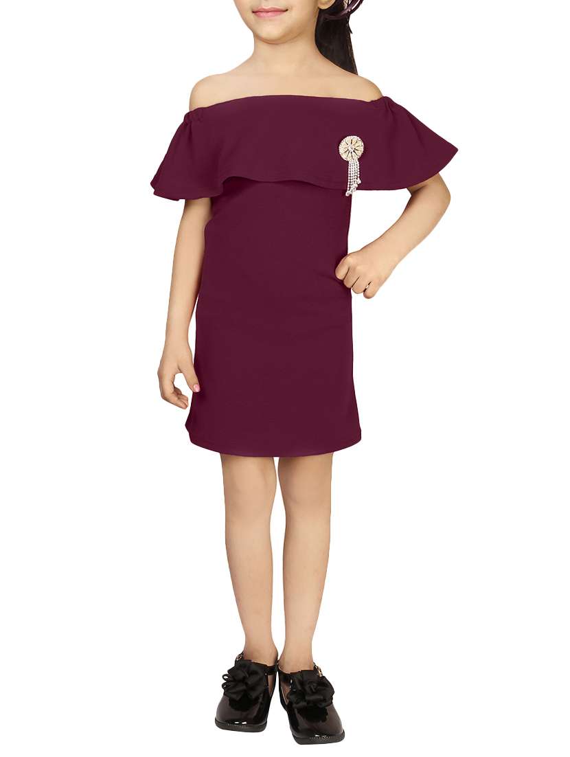 girls off shoulder  frock - 15893044 -  Zoom Image - 0