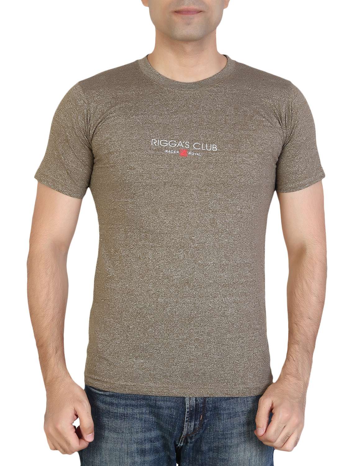 brown cotton blend  t-shirt