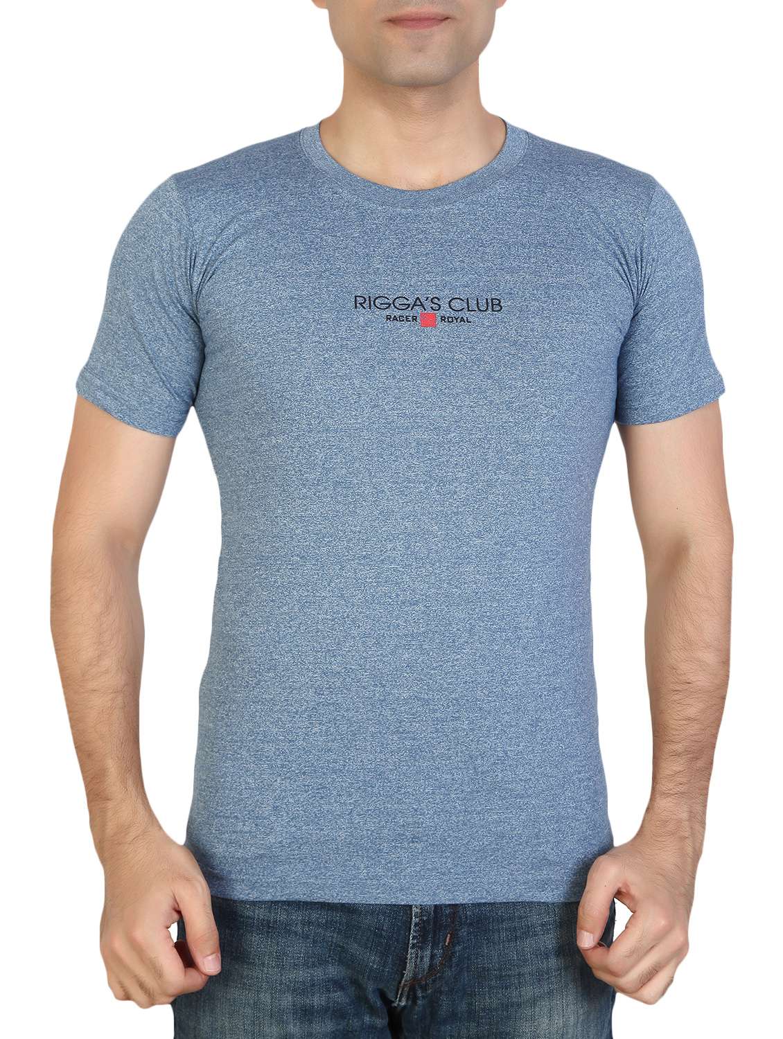 blue cotton blend tshirt