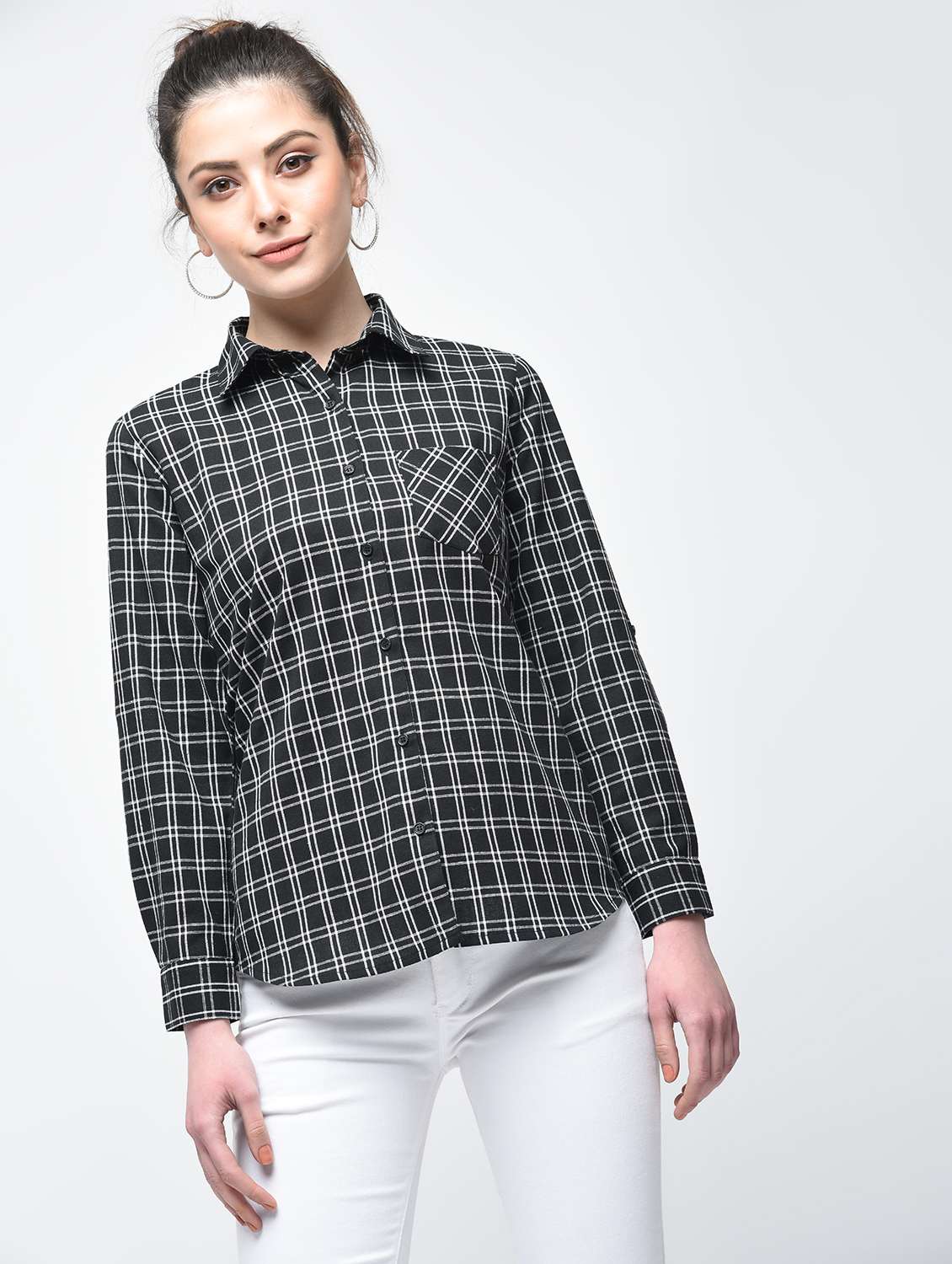coal black checkered shirt