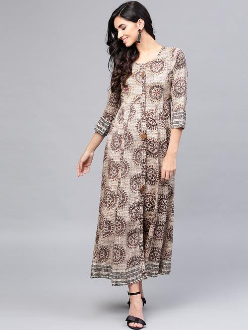 anarkali printed dress - 15894285 -  Standard Image - 0