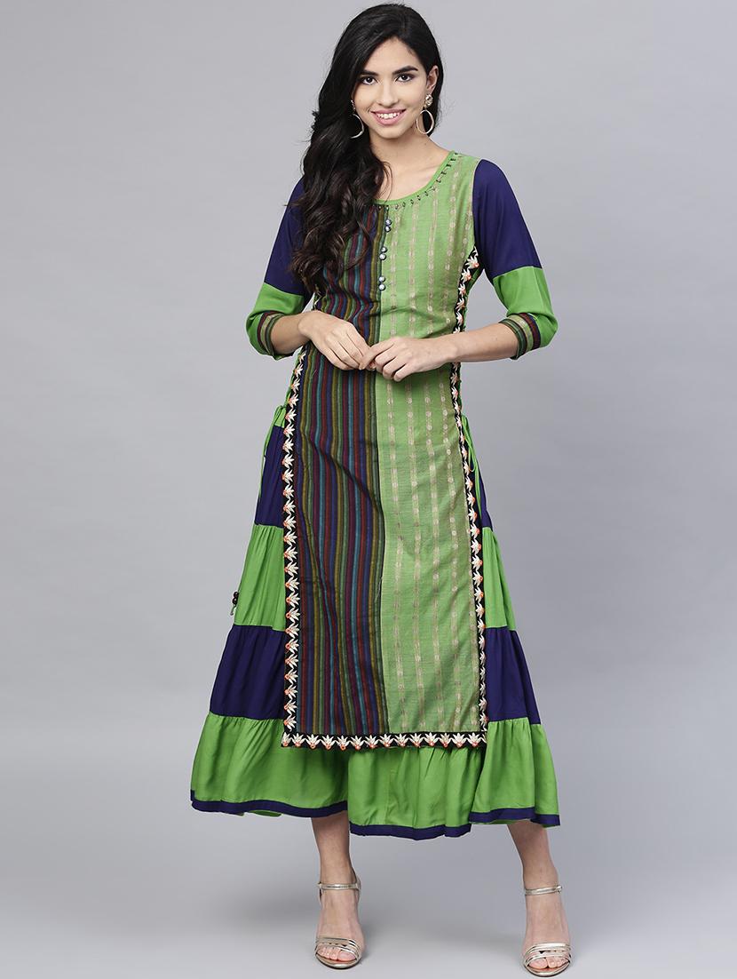 layered printed kurta - 15894294 - Zoom Image - 0