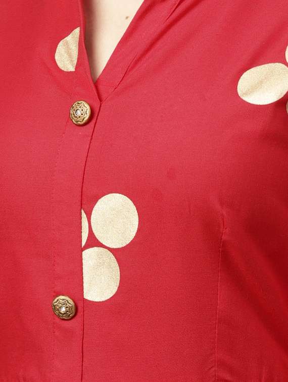 high low foil print dress - 15894311 -  Standard Image - 3