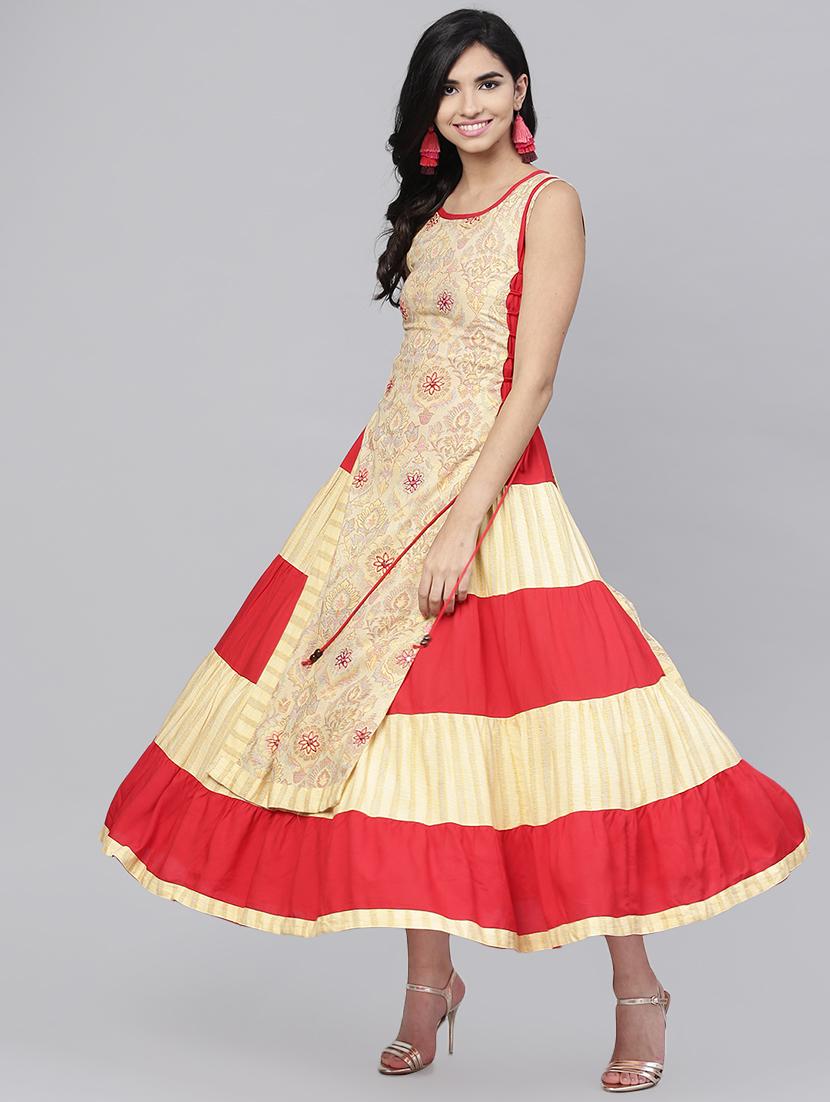 layered motifs dress with tassels - 15894327 - Zoom Image - 0