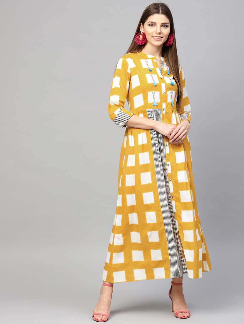 flared kaantha dress with tassels - 15894372 - Zoom Image - 0