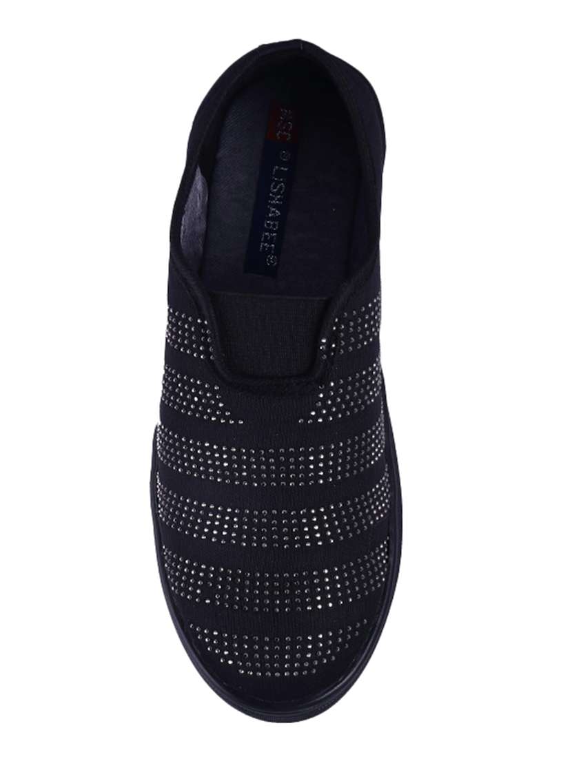black slip on casual shoes - 15897249 -  Standard Image - 3