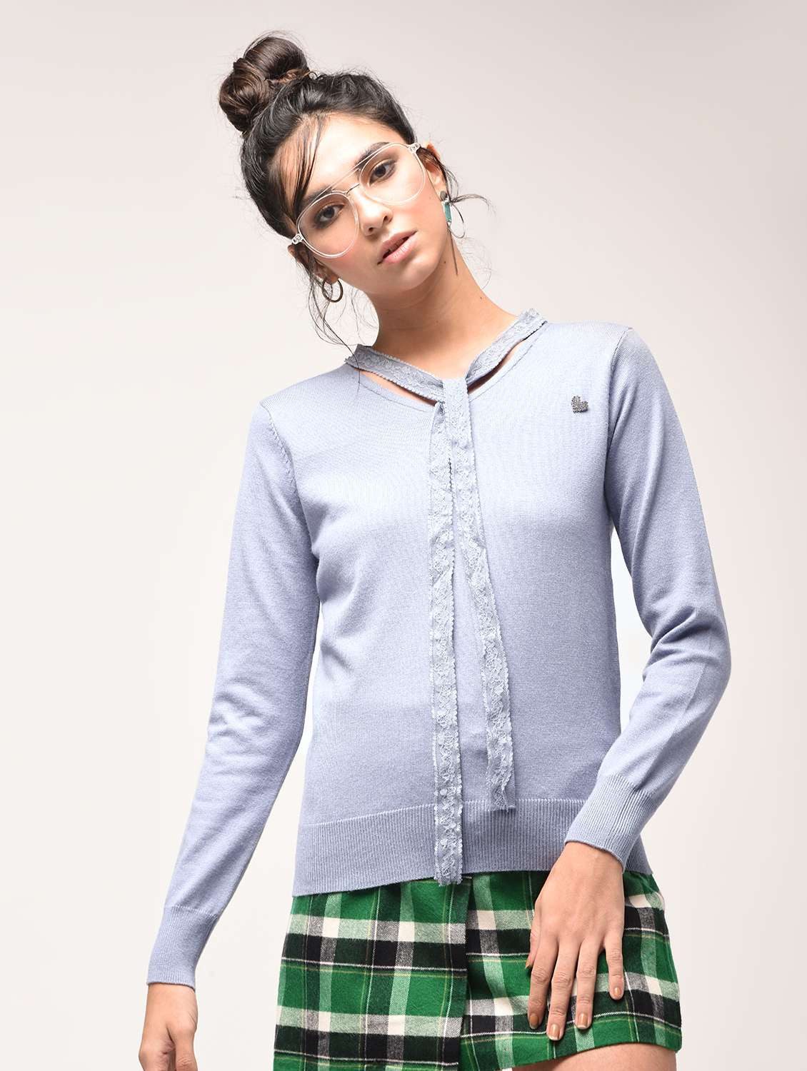 lace detail sweatshirt