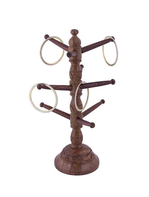 desi karigar wooden carved handicrafted bangles cup mug stand home decor & gift - 15901457 -  Standard Image - 0