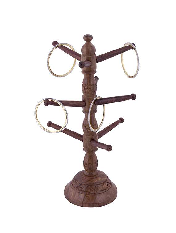 desi karigar wooden carved handicrafted bangles cup mug stand home decor & gift