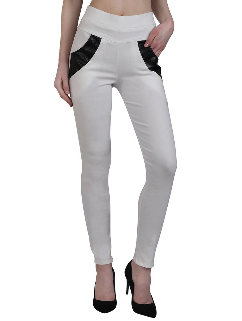 leather patch high waist jegging - 15902331 - Zoom Image - 0