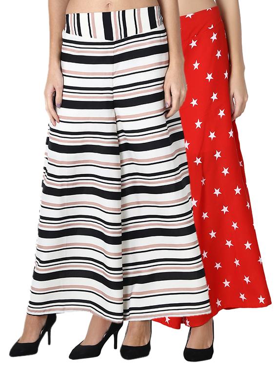 set of 2 flared palazzos - 15902369 - Zoom Image - 0