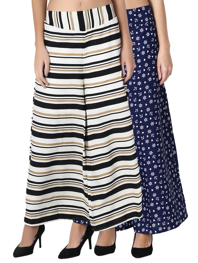 set of 2 flared palazzos - 15902382 - Zoom Image - 0