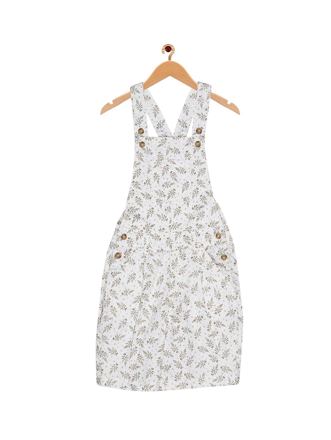 white  cotton dungaree - 15903229 -  Zoom Image - 0