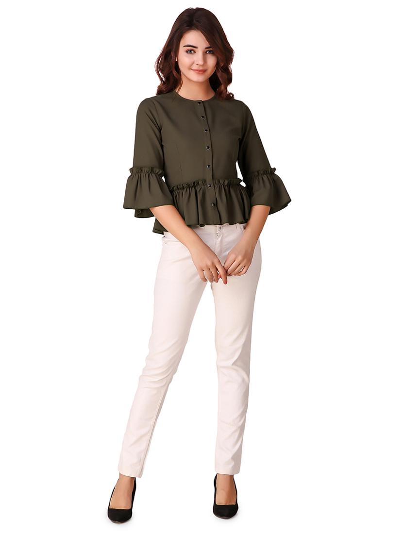 frill detail button up top - 15903250 - Standard Image - 3