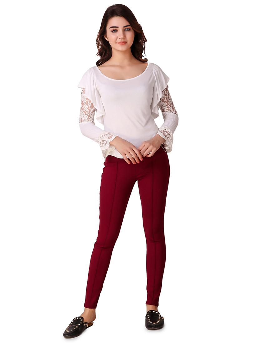 lace paneled bell sleeved top - 15903260 - Standard Image - 3