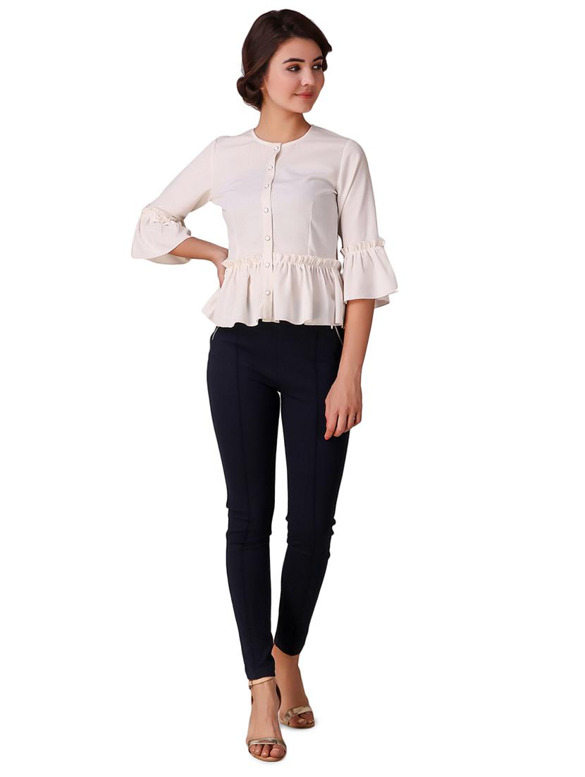 frill detail button up top - 15903279 - Standard Image - 3
