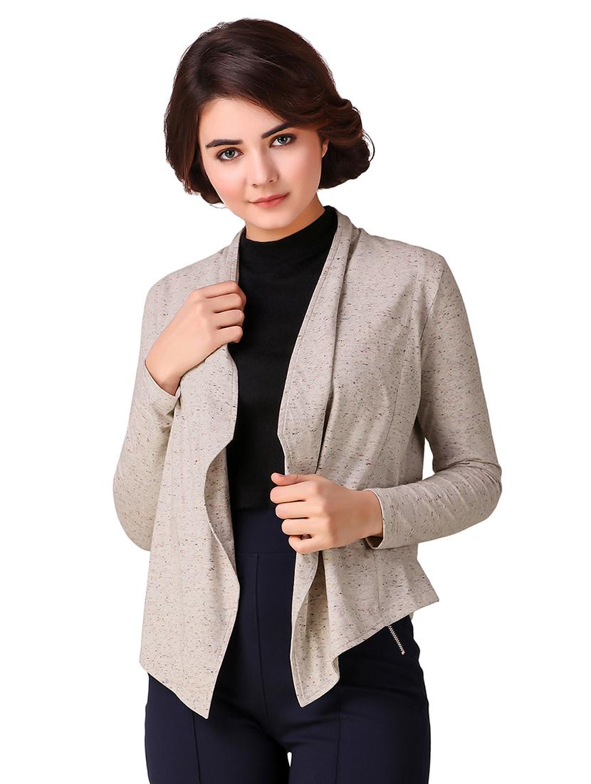 stone grey melange shrug - 15903895 - Zoom Image - 0