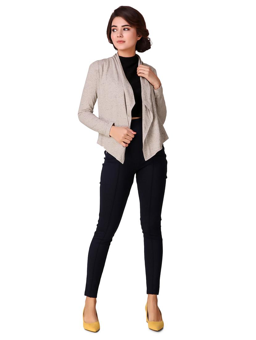 stone grey melange shrug - 15903895 - Standard Image - 3