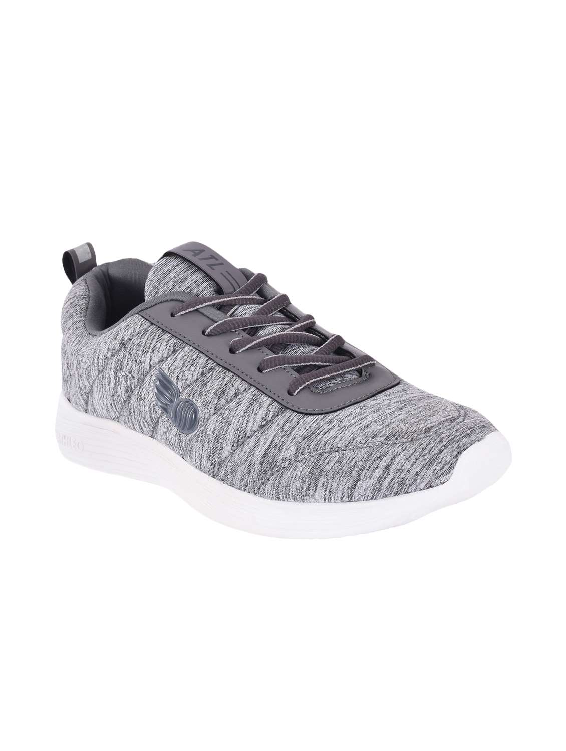 grey lace-up sports shoes