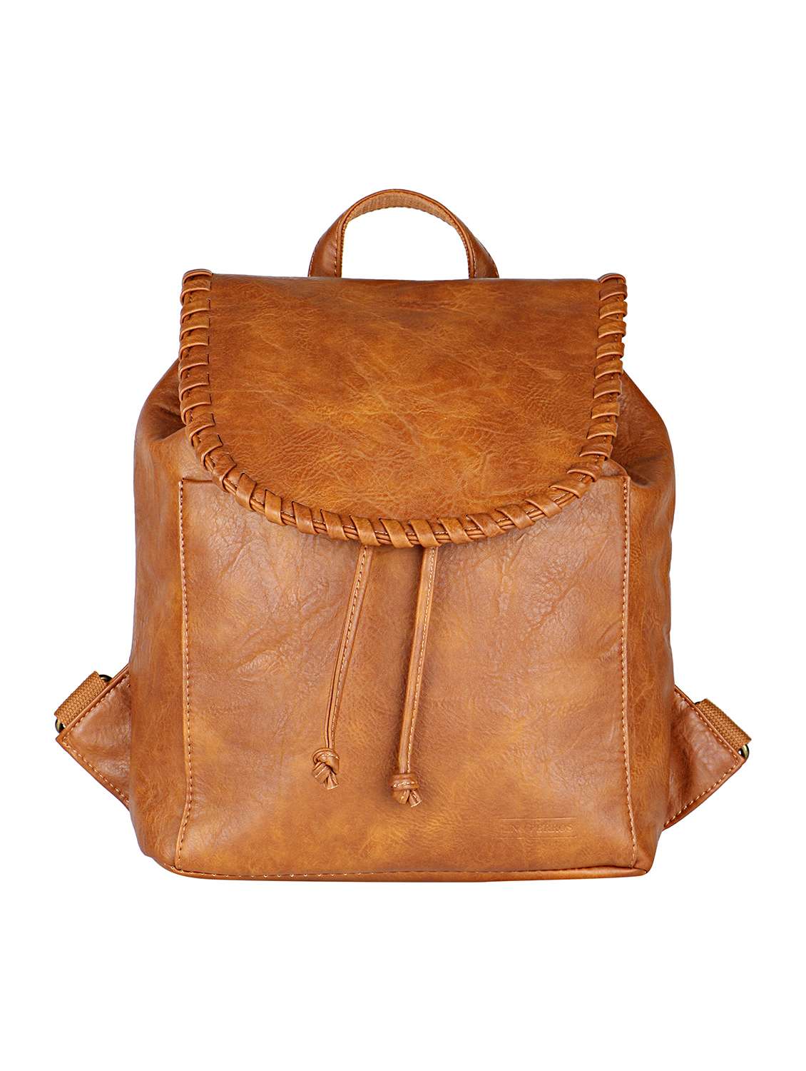 brown leatherette (pu) fashion backpack