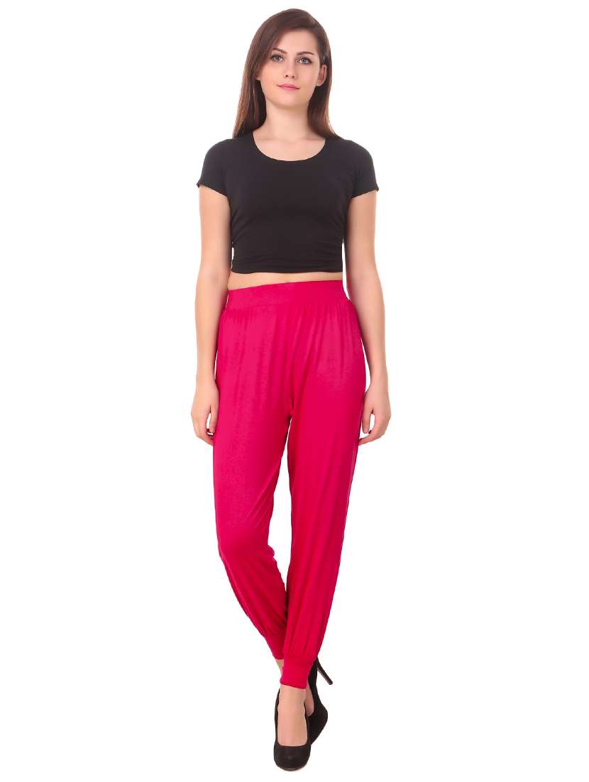 pink solid harem pants - 15906890 - Standard Image - 3