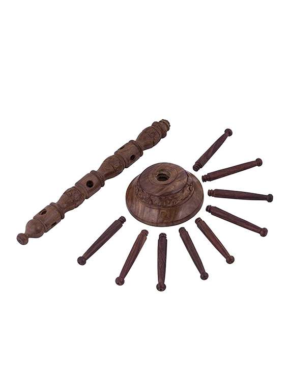 desi karigar sheesham wood carved bangle stand - 15909151 - Standard Image - 3