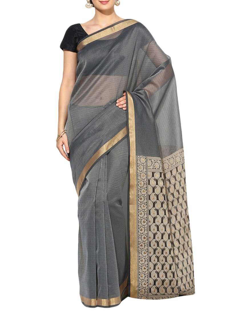 self design banarasi saree with blouse