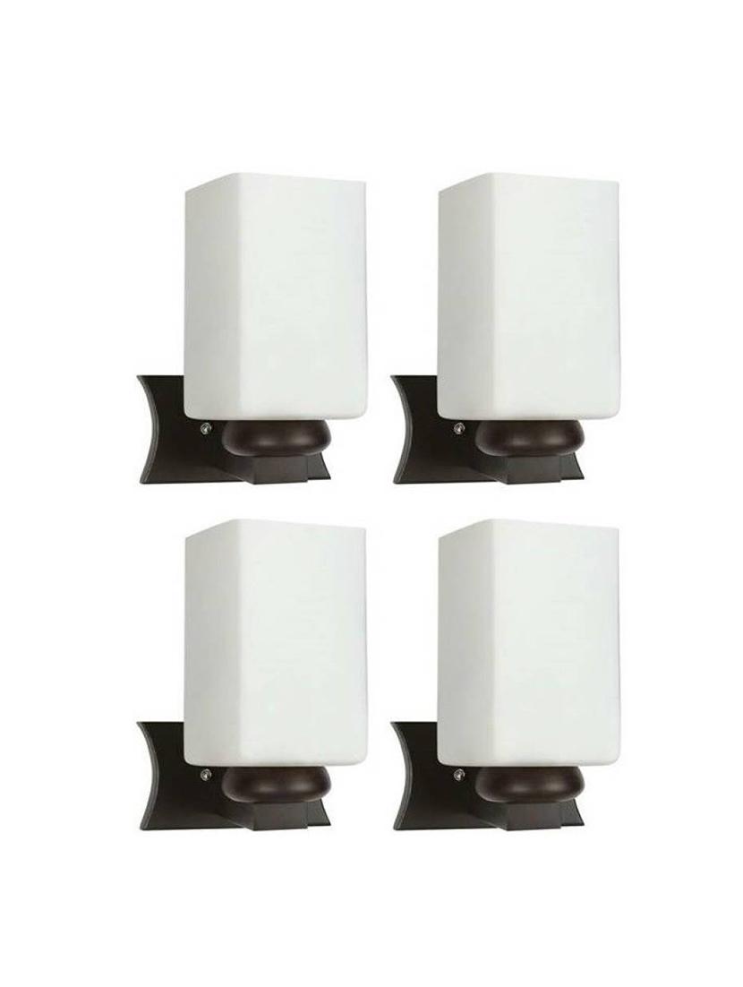 lakshya colorful decortive scone glass wall lamp light with stylish wooden fitting (set of four)dx07 - 15910373 - Zoom Image - 0