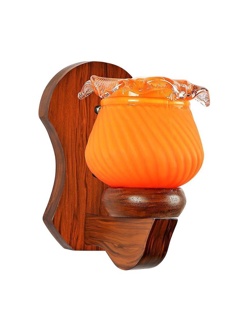 lakshya colorful decortive scone glass wall lamp light with stylish wooden fitting dx31 - 15910394 - Zoom Image - 0