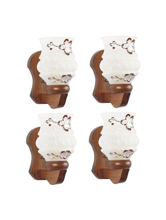 lakshya colorful decortive scone glass wall lamp light with stylish wooden fitting(set of four) dx34 - 15910397 - Zoom Image - 0