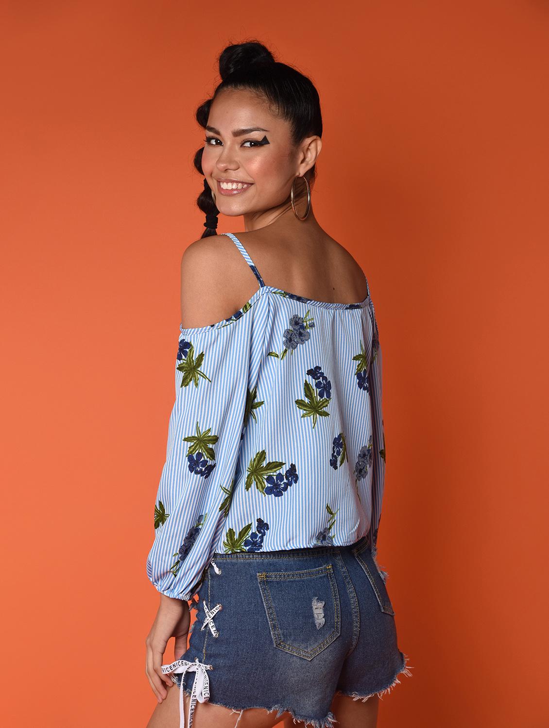 women's blouson square neck top - 15912286 - Standard Image - 3