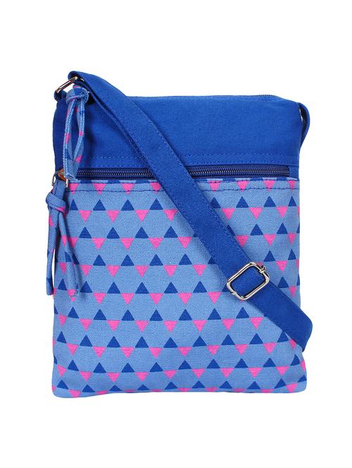 blue canvas printed sling bag - 15912377 -  Standard Image - 0