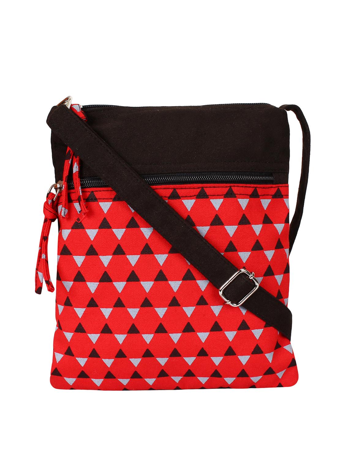 red canvas printed sling bag - 15912378 - Zoom Image - 0