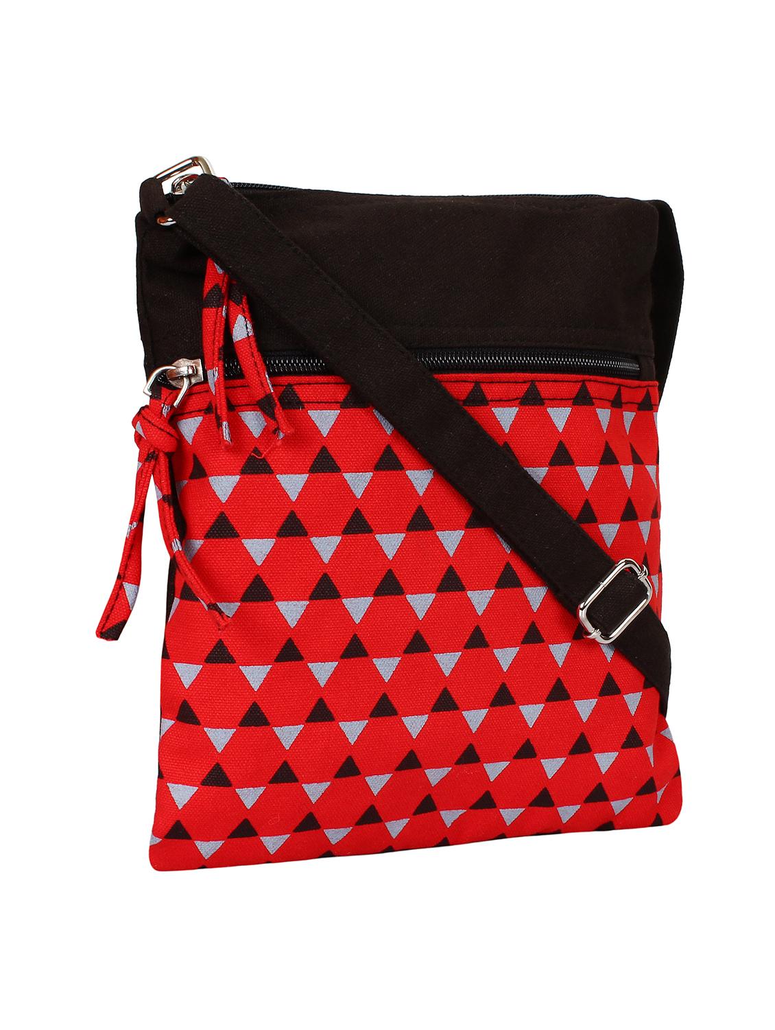 red canvas printed sling bag - 15912378 - Standard Image - 3