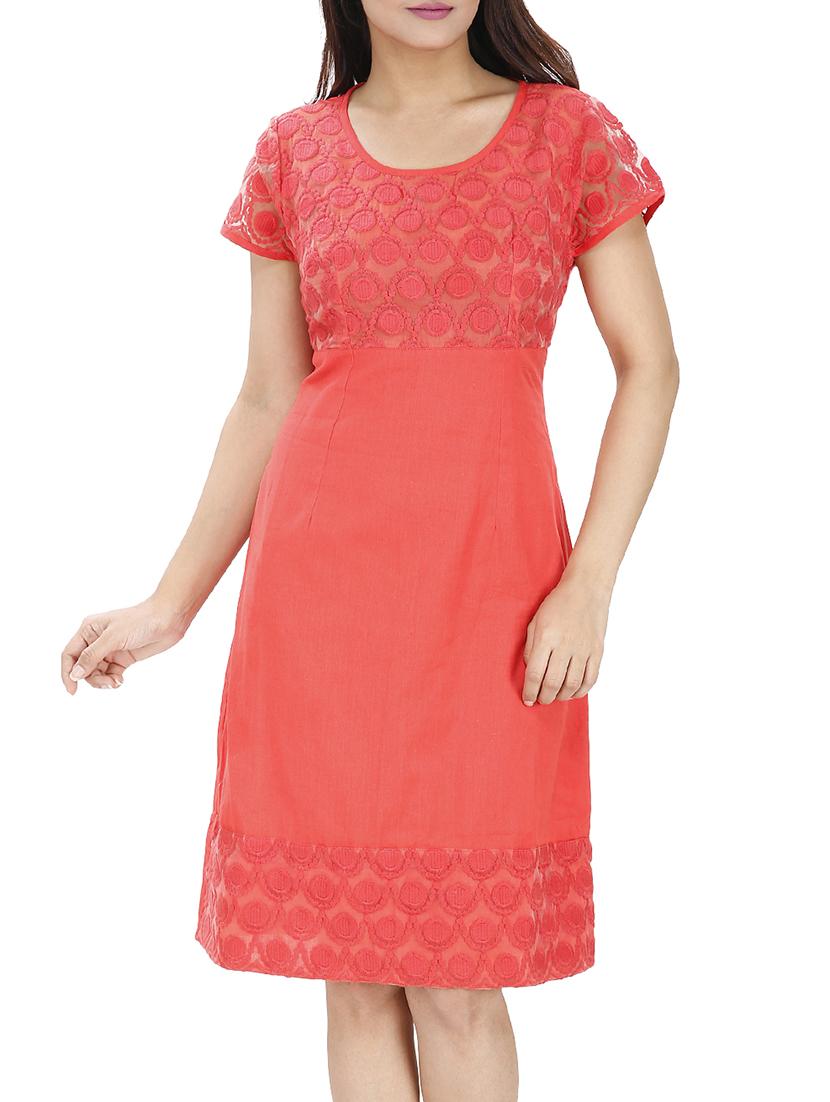 embroidered mesh a-line dress - 15912994 - Zoom Image - 0