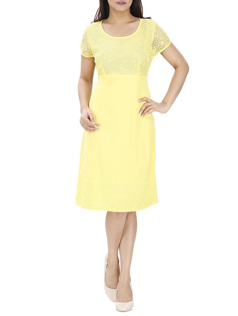 embroidered mesh a-line dress - 15912996 - Standard Image - 3