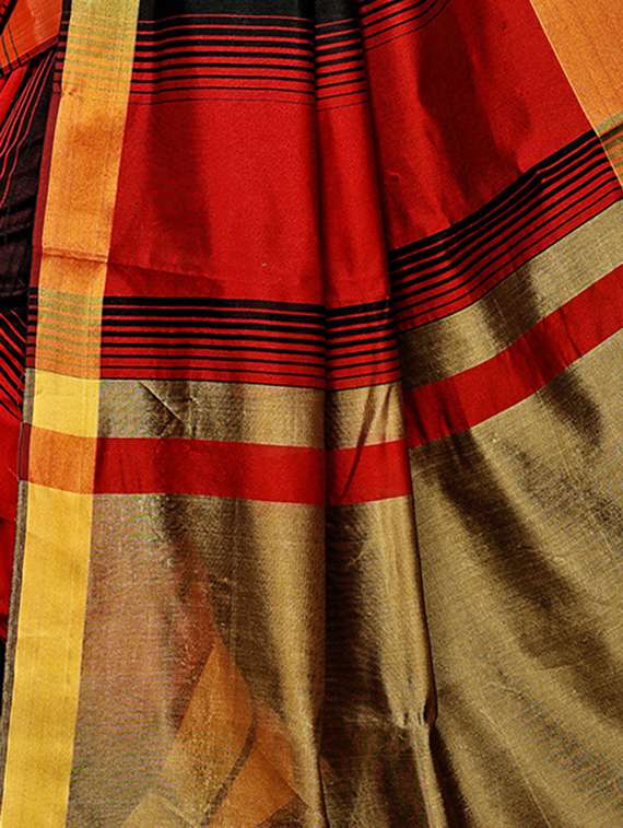striped printed saree with blouse - 15913296 - Standard Image - 3