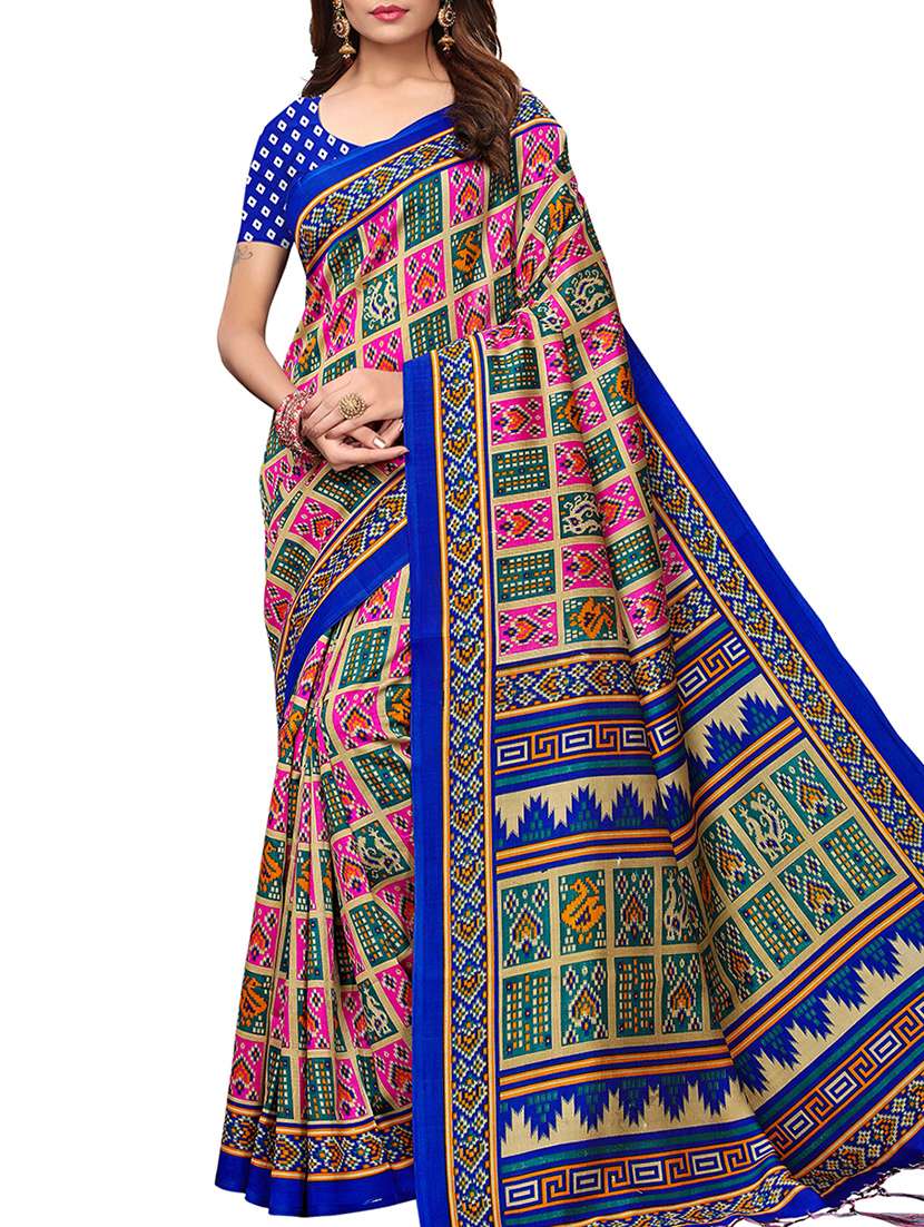 ethnic motif printed patola saree with blouse - 15913301 -  Zoom Image - 0