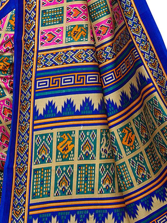 ethnic motif printed patola saree with blouse - 15913301 - Standard Image - 3