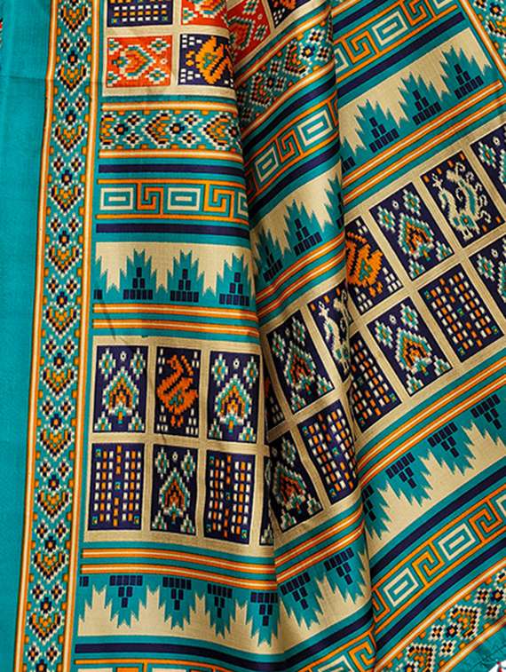 ethnic motif printed patola saree with blouse - 15913302 - Standard Image - 3