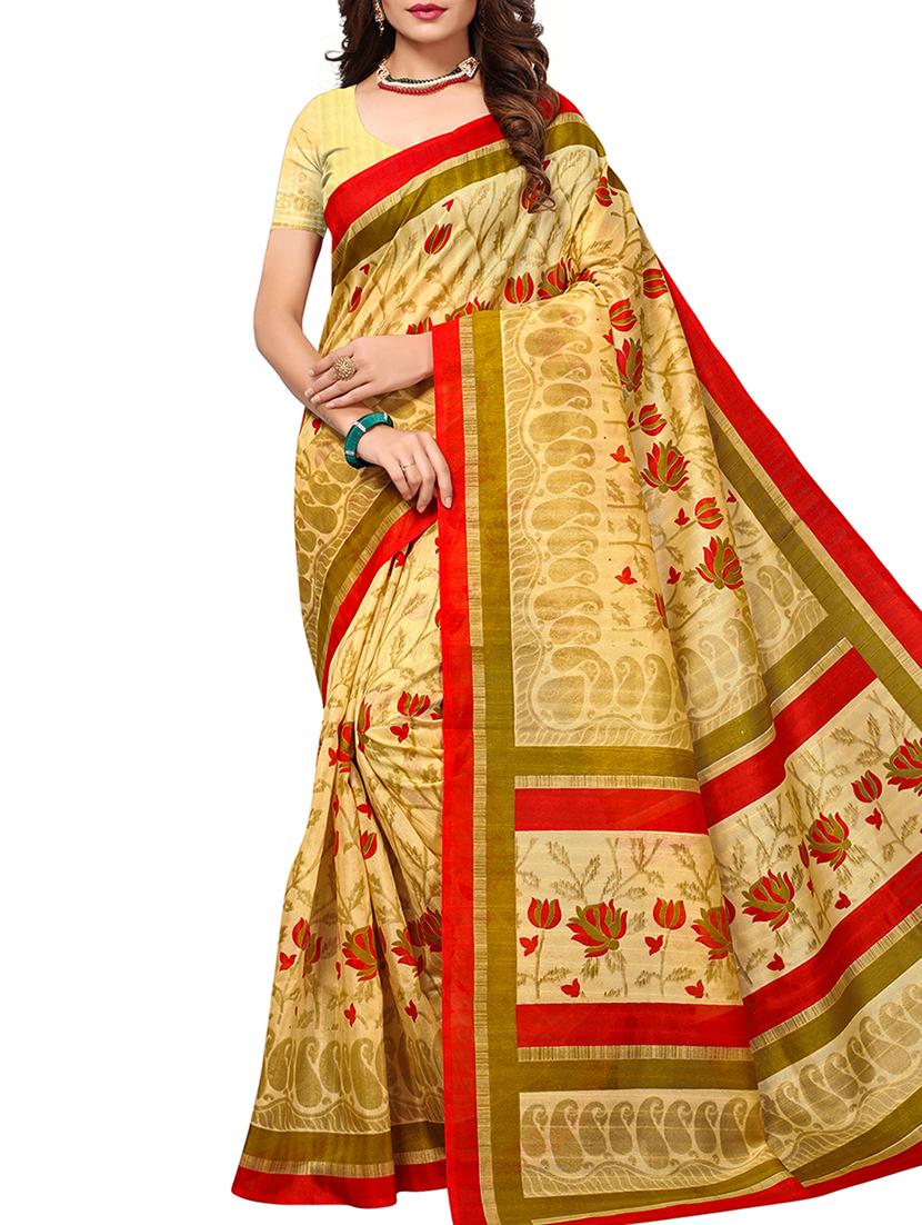 floral printed bhagalpuri saree with blouse - 15913310 - Zoom Image - 0