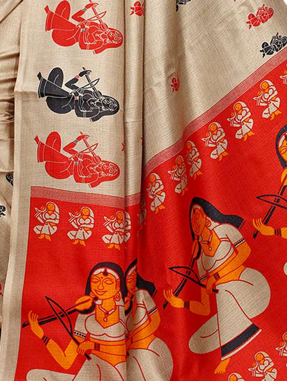 conversational printed saree with blouse - 15913321 -  Standard Image - 3