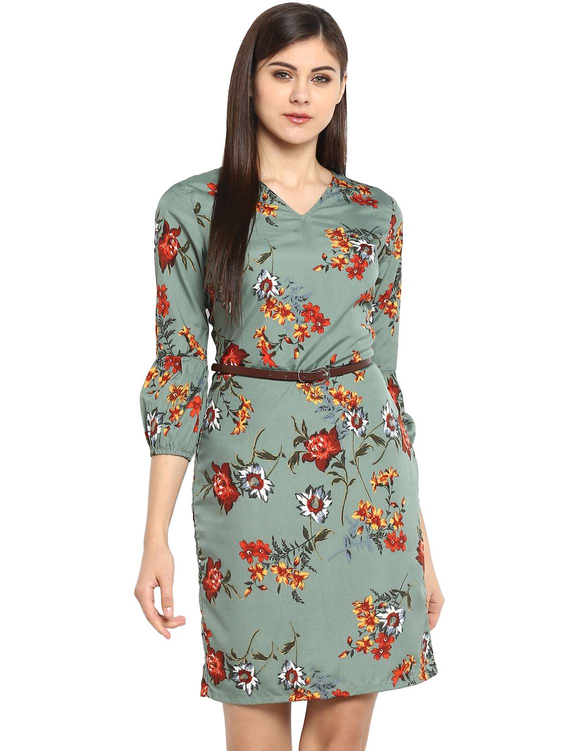 floral belted sheath dress - 15914908 -  Zoom Image - 0