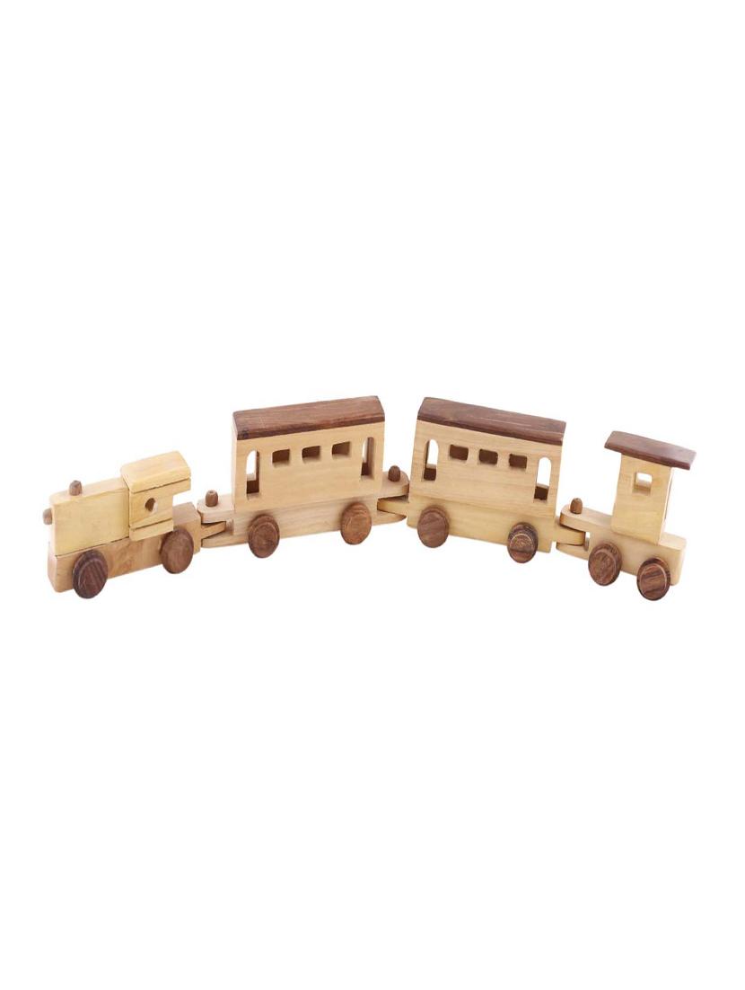 desi karigar brown wooden engine & train toy - 15915530 - Zoom Image - 0