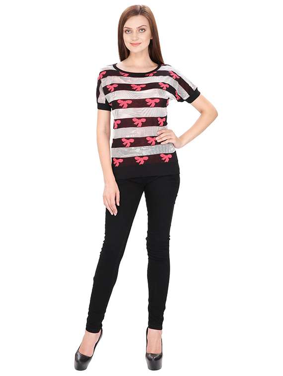 women's straight round neck top - 15916380 -  Standard Image - 3