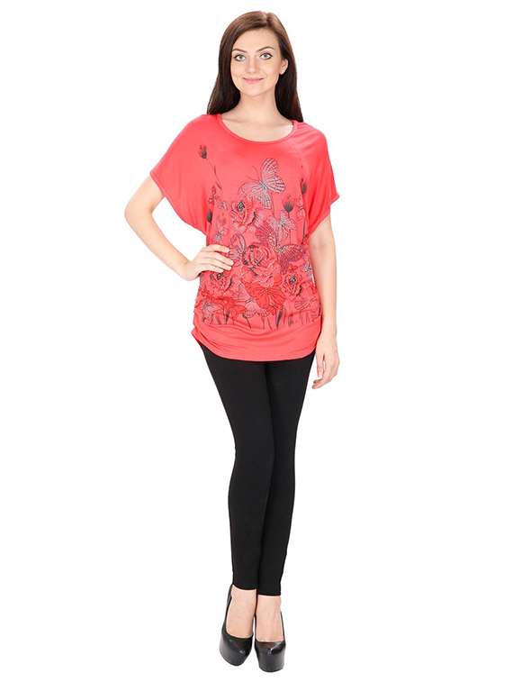 lace paneled graphic print top - 15916444 - Standard Image - 3