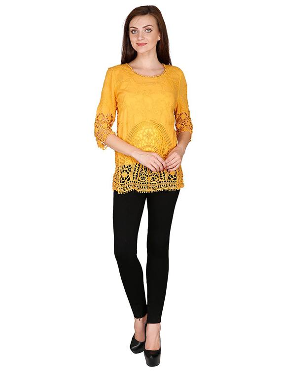 embroidered laced top - 15916517 - Standard Image - 3